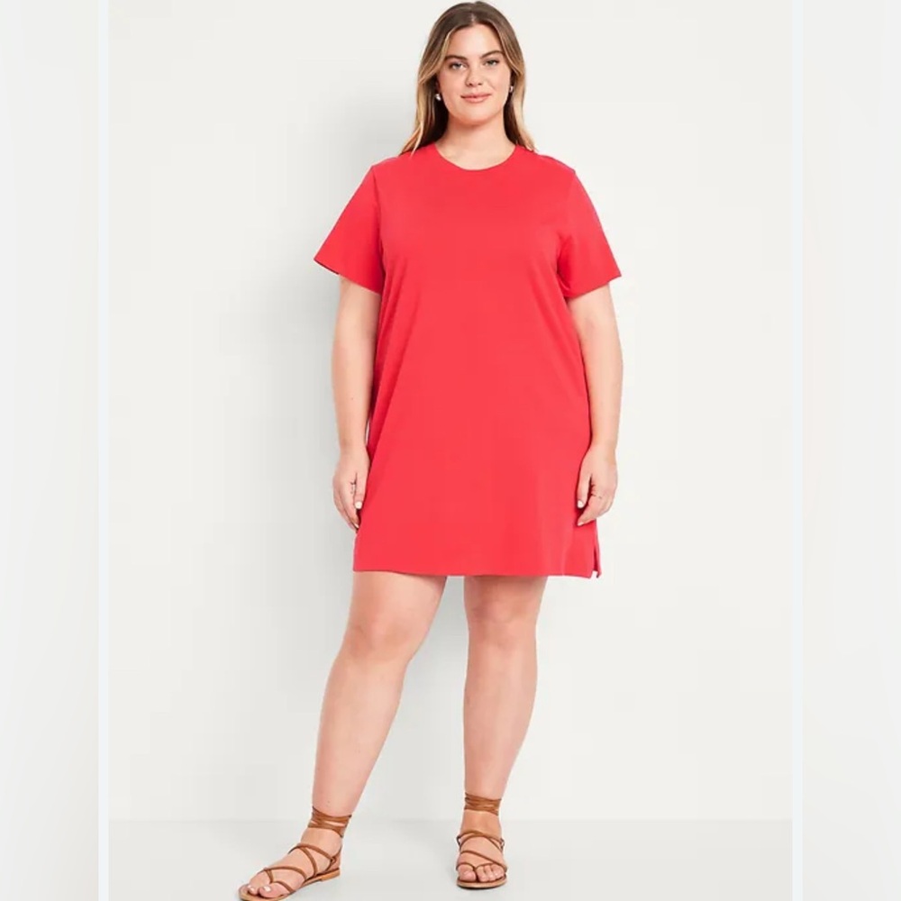 Vintage Crew-Neck Mini T-Shirt Dress